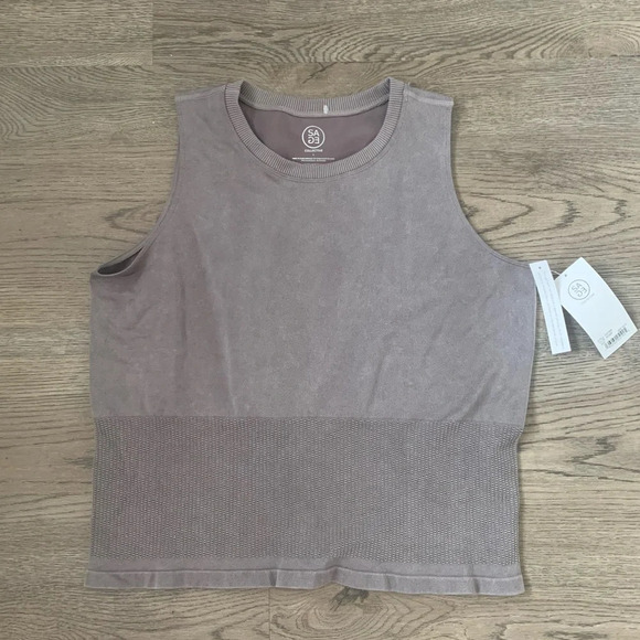 Sage Collective Mesh Boxy Seamless Tank - Size L - Shark - NWT - Picture 2 of 9